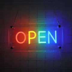 【新品】ENUOLI ネオンサイン、ネオンライト、インテリア、カフェネオン看板、open ネオン、USB給電、調光可能、壁掛け、取付簡単、屋外、屋内、ホテル、バー、レストラン、喫茶店、居酒屋、商業店オープンネオン看板、店舗用、
