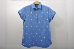 中古 レディース パーリーゲイツ PEARLY GATES 半袖ポロシャツ 1(M) 水色系 ニコちゃん ドット