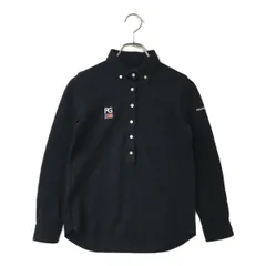 中古 レディース パーリーゲイツ PEARLY GATES 長袖ポロシャツ 0(S) 紺 ネイビー ボタンダウン 裏微起毛