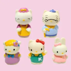 当時物 サンリオ ハローキティファミリー 5種セット ソフビ 指人形 1988年 キティちゃん レトロ