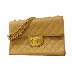 シャネル(Chanel) シャネル ショルダーバッグ デカマトラッセ Wチェーン ラムスキン ベージュ レディース