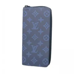 ルイ・ヴィトン(Louis Vuitton) ルイ・ヴィトン 長財布 モノグラム・シャドウ ジッピーウォレットヴェルティカル M80423 ネイビーブルーメンズ