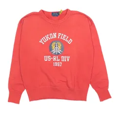 美品 POLO RALPH LAUREN ポロラルフローレン ヴィンテージ フィット フリース グラフィック スウェット トレーナー 170/92A 赤 メンズ 古着 中古 USED