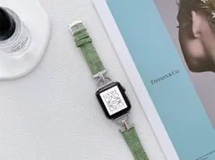 Apple Watch パステルカラー フェイクレザー バンド 38/40/41mm　グリーン　591010384041
