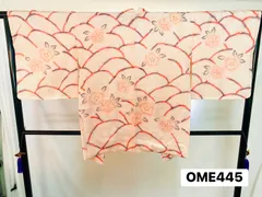 【羽織】総絞り　羽織　正絹　しつけ糸あり　薄ピンク　桜色　花柄　着物　和装　OME445