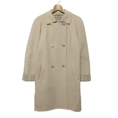 美品 Burberrys バーバリーズ 裏地チェック カシミヤブレンド リバーコート 40 ベージュ レディース 古着 中古 USED