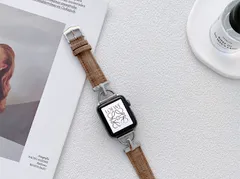 Apple Watch パステルカラー フェイクレザー バンド 42/44/45mm　ブラウン　591000424445