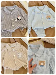 キッズ 冬 탐탐 체크 ルームウェア