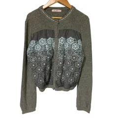 Blumarine ブルマリン　ミンクファー長袖カーディガン　グレー Blumarine ブルマリン ミンクファー長袖カーディガン グレー Blumarine