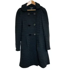 美品 EPOCA エポカ ラウンドカラー ニットコート サイズ40 ブラック レディース 古着 中古 USED