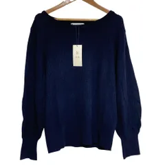 未使用 組曲 クミキョク アンゴラブレンド ケーブルニットセーター サイズ6 ネイビー レディース 古着 中古 USED