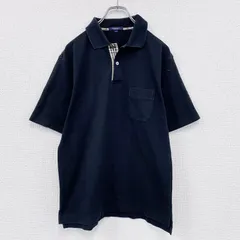 古着 used　BURBERRY LONDON　バーバリーロンドン　半袖ポロシャツ　ノバチェック　黒　ブラック　Lサイズ