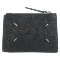 Maison Margiela 11 (メゾンマルジェラ11) 4ステッチ マネークリップ付き レザーウォレット 二つ折り財布 ブラック SA1U0018