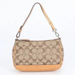 極美品 コーチ シグネチャー 6094 レザー ショルダーバッグ 肩掛け ワンショルダー アクセサリーポーチ 本革 レディース EEE CZ2-4【中古】