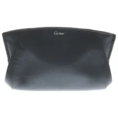 Cartier (カルティエ) Cドゥカルティエ 小物入れ レザーポーチ ブラックのサムネイル