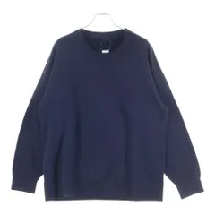 VISVIM (ヴィスヴィム) 21AW SWEATSHIRT カシミア混 Vガゼット クルーネック スウェット トレーナー ネイビー 0121205010018のサムネイル
