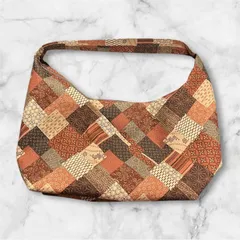 クロス柄の和風手提げバッグ