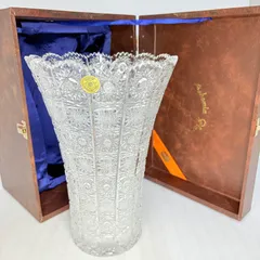 BOHEMIA GLASS ボヘミアングラス 花瓶 フラワーベース クリア 未使用　ハンドカット　チェコスロバキア製 🐣