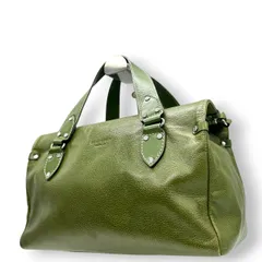 【美品】ケイトスペード レザー ハンドバッグ ミニボストンバッグ グリーン系 ラインストーン レディース kate spade new york エレガント クラシック シボ革 本革 肩掛け 自立可 上品なデザイン s84