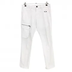 オークリー パンツ 白 ロゴ偏光パープル 複数ポケット メンズ 32 ゴルフウェア Oakley