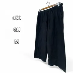 GU カジュアルパンツ M 黒 ブラック ゴム紐 ゆったり 楽ちん