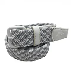 【超美品】ニューバランスゴルフ メッシュベルト 白×グレー ゴム ロゴ  レディース  ゴルフウェア New Balance