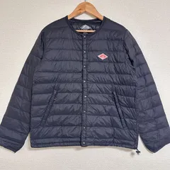訳あり DANTON クルーネックインナーダウンジャケット JD-8748 ブラック 36