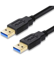 ★USB 3.0オス-オスケーブル1M XBOHJOE タイプA-タイプA USB オス-オス金メッキコネクタ対応HDDエンクロージャ、車載MP3、ラジエーターなど5Gbps 高速転送USB 3.0 A - Aケーブルブラック (1, ブラック, 1M)