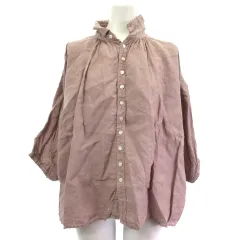 ブロカント Brocante 24SS リネンキャンバス グランシャツ リネン シャツ ブラウス ドルマンスリーブ ピンク 2 