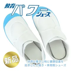 20.0cm〜23.5cm 教育パワー シューズ ライトブルー 水色 上履き 体育館履き 上靴 子供 小学校 中学校 教育シューズ 白 ホワイト マジックテープ ベルクロ 校内履き 幅広