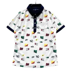 サイズ：L TOMMY HILFIGER GOLF トミー ヒルフィガーゴルフ  半袖ポロシャツ 総柄 ホワイト系 [240101549675] ゴルフウェア レディース ストスト
