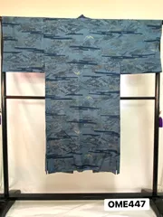 【長襦袢】男性用長襦袢　紳士用　モスリン　しつけ糸あり　風景　着物　和装　OME 447