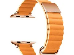 Apple Watch マグネット式  PUレザー バンド オレンジ　590960384041