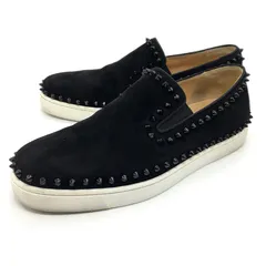 【倉吉店】 中古 Christian Louboutin | クリスチャンルブタン スニーカー PIK BOAT FLAT VEAU VELOURS 1130280 ブラック  EU41.5(26.0cm程度)【135】