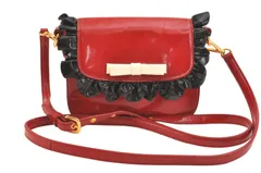 MIUMIU ミュウミュウ ヴィンテージ エナメル ショルダークロスボディーバッグ 財布 レッド 4867N