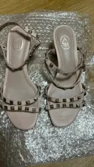 ASH アッシュ スタッズ ヒール サンダル ベージュ (36サイズ)