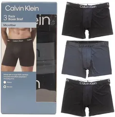 Mサイズ アソート 1【3枚組】カルバンクライン ロゴ ボクサーブリーフ  Calvin Klein プレゼント 誕生日 贈り物 ギフト 男性 心地よい