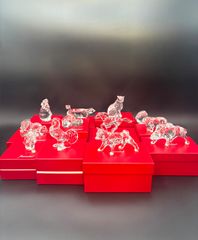 超美品　バカラ　十二支セット　クリスタルガラス 　干支の置物　12点セット箱あり 美品】バカラ 十二支セット クリスタルガラス 干支の置物 12点セットA