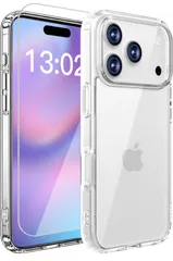 ★iPhone 17 Pro Max 用 ケース クリア 耐衝撃 ガラスフィルム付き 衝撃吸収 アイフォン17promax 用 カバー 米軍MIL規格 耐久性 いphone17 promax 用 ケース 軽薄型 黄ばみ防止 アイホン17