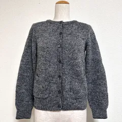 マッキントッシュフィロソフィー MACKINTOSH PHILOSOPHY pure British wool コンパクトカーディガン ポケット付き ウール100% ダークグレー サイズ38 M