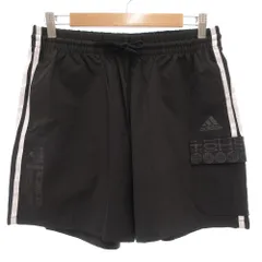 アディダス adidas ナイロンハーフパンツ イージー ショート 0 黒 ブラック 3ストライプス /GV