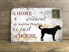 【austrian pinscher/オーストリアン・ピンシャー】 メタルプレート メッセージ 犬 雑貨 グッズ アート ポスター おしゃれ インテリア 壁飾り アンティーク風 34