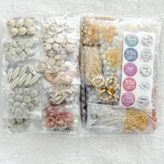 アクセサリーパーツ 大容量850g以上 まとめ売り パール／アクリル／ピアス金具入り 在庫整理品・初心者OK　B