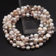 J223 淡水真珠 パール ネックレス ミックスカラー デザイン 6月誕生石