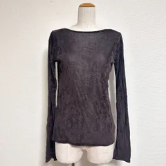 little $uzie 2WAY VELVET TULLE TOP 前後2way フロッキー加工 シアートップス ダークブラウン FREEのサムネイル