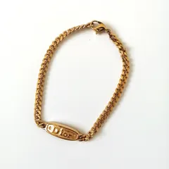 美品　クリスチャン・ディオール 　Christian Dior　ブレスレット　ロゴプレート　ゴールド　239