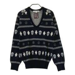 MARK&LONA スカル刺繍 Vネックニットセーター BLACK Mサイズ MARK&LONA スカル刺繍 Vネックニットセーター BLACK Mサイズ - メルカリ