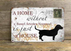 【basset artesien normand/バセー・アルティジャン・ノルマン】 メタルプレート メッセージ 犬 雑貨 グッズ アート ポスター おしゃれ インテリア 壁飾り アンティーク風 38