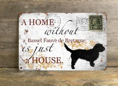 【basset fauve de bretagne/バセット・フォーヴ・ド・ブルターニュ】 メタルプレート メッセージ 犬 雑貨 グッズ アート ポスター おしゃれ インテリア 壁飾り アンティーク風 40