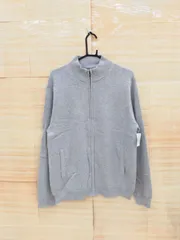 【未使用】【サイズは商品説明参照】[Amazon Essentials]セータージップアップ コットン メンズ/ヘザーライトグレー  Y-050